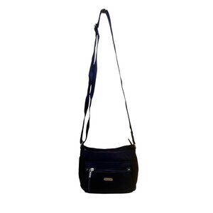 Baggallini Women’s Blue Nylon Adjustable Strap Multiple Pockets Crossbody Bag